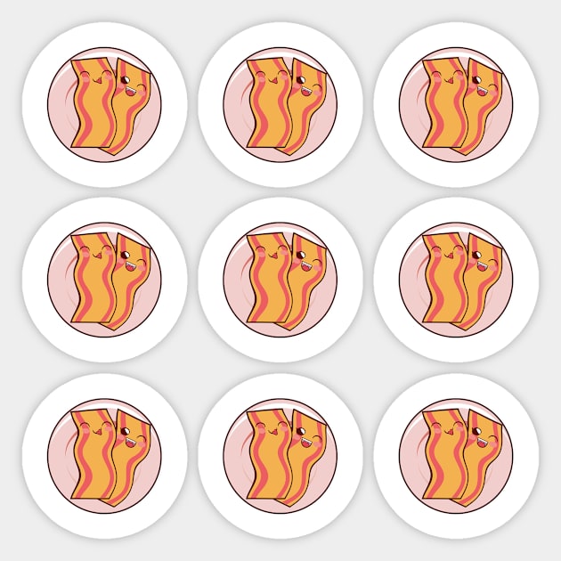 Fried Bacon Pattern Sticker by DazzlingApparel